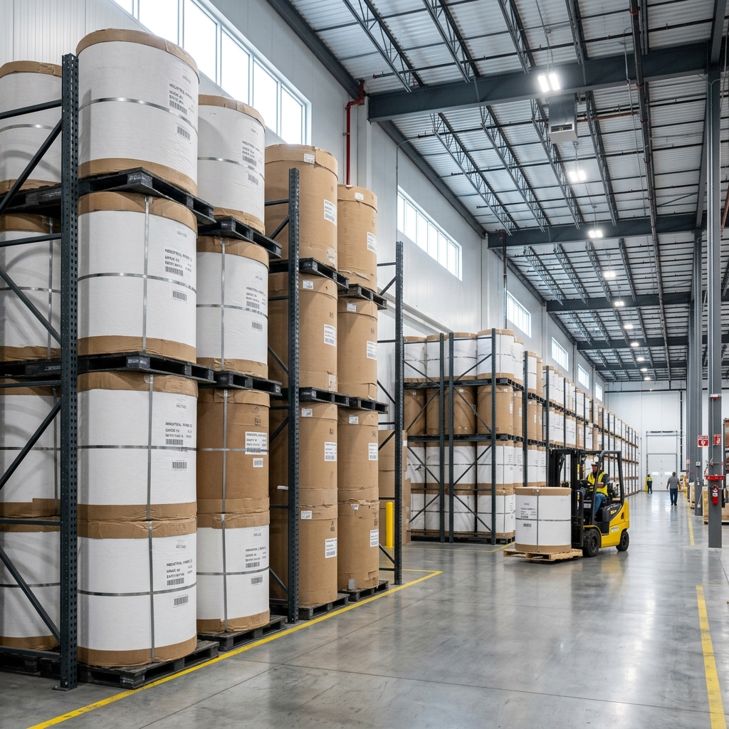 Paper rolls at Al-Noor manufacturing facility